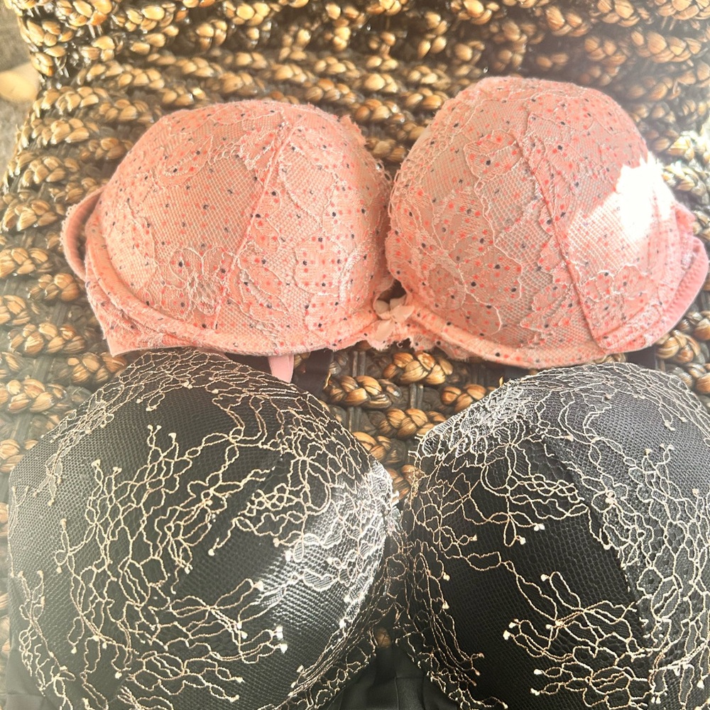 Elegant Lace Women's Bra Set - Pink & Black